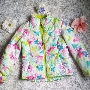 Nwot Girls butterfly puffer jacket
